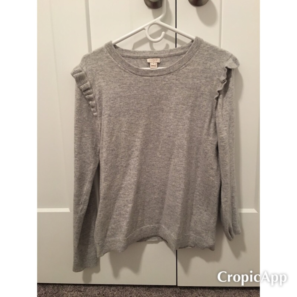 J.Crew Sweater with Ruffle Shoulder Detail Size M